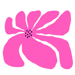 curvy flower in retro hippie style. Aesthetic flowers in the style of Matisse