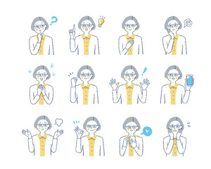 女性の表情　バリーエーションセット