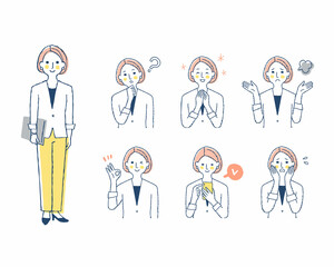 女性の表情　バリーエーションセット