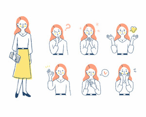 女性の表情　バリーエーションセット