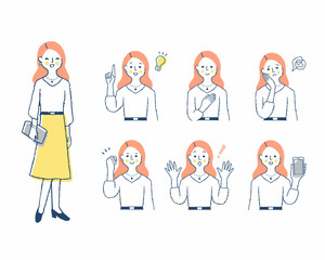 女性の表情　バリーエーションセット