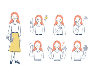 女性の表情　バリーエーションセット