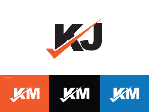 Silhouette Kj k&j kj Letter Logo Image Design