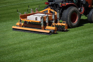 caring football field at the stadium