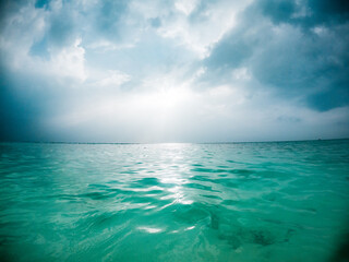 Fototapeta na wymiar rippling sea and blue sky
