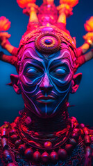 Whispers from Beyond: The 4th Dimensional Buddhapunk Ritual in Brilliant Hues, Generative AI