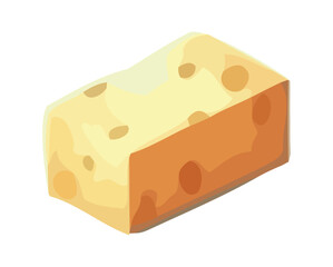 Fresh gourmet cheddar cheese slice on bread