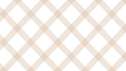 Diagonal beige plaid on the white background