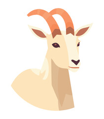 Cute goat mascot symbolizes agriculture on farm
