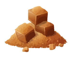 Sweet brown sugar cubes cartoon design