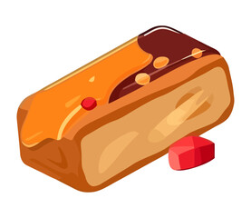 A cute cartoon baking sweet cereal bar