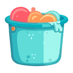 Fresh candies in a cute cartoon basket