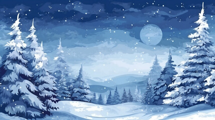 white year holiday fairy winter snow christmas tree new background sky fir. Generative AI.
