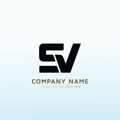 letter sv lecture logo design