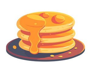 Stack of pancakes with honey syrup