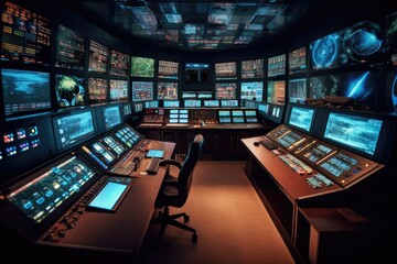 Obraz premium Expert teams monitor and defend against cyber threats, ensuring the safety and integrity of digital networks, 