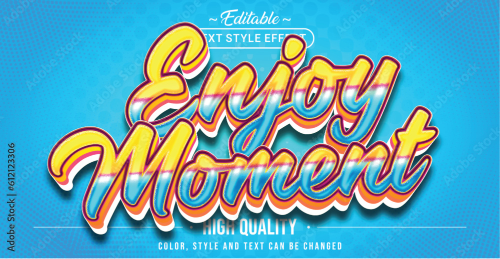 Aufkleber Editable text style effect - Enjoy Moment text style theme.