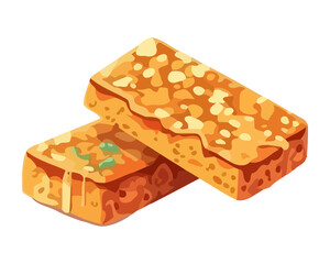 A cute icon symbolizes healthy cereal bar