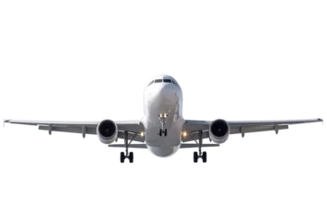 Rolgordijnen Vista frontal de un avión de pasajeros sobre fondo transparente png © SPC