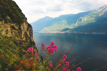 A wonderful view of the beautiful Lake Garda in Italy, Europe