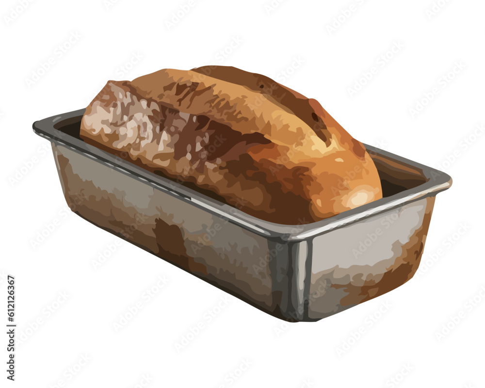 Poster a gourmet bread in a tray