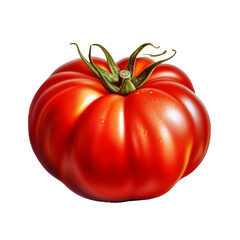 juicy red tomato isolated on transparent background, png , Generative AI