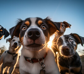 Dogs' dynamic pose. Staring at you! 