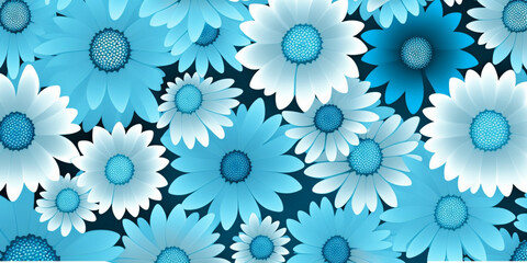 sky blue light sky blue seamless flower pattern combined with a soft sky blue gradient