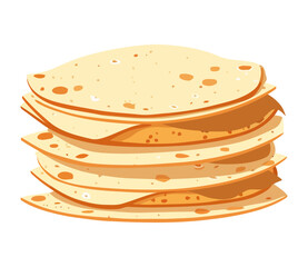 Stack of golden pita bread