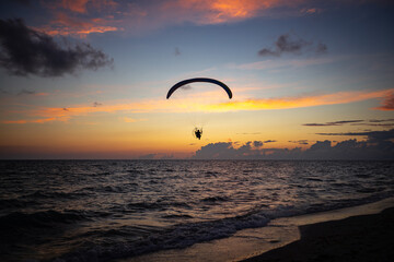 Watching paragliders on the west coast of Florida at sunset