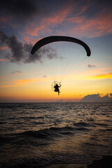 Watching paragliders on the west coast of Florida at sunset