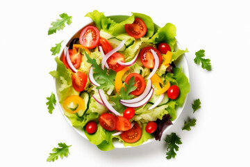 green salad vegetarian fresh lunch healthy vegetable lettuce tomato food. Generative AI.