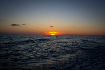 Watching the beautiful sunset in Venice Beach, FL 