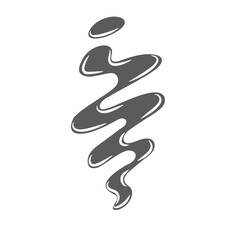 Naklejka premium Sauce splash glyph icon vector illustration. Stamp of mayonnaise or ketchup blob, top view of tomato sauce swirls and stripe of zigzag shape, wave cream mayo smear for eating in salad or sandwich