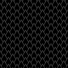 Fototapeta premium Japan traditional ethnic embroidery ornament with repeated scallops. Fish scale. Repeat scallop background. Seamless surface pattern design with scales. Ancient japanese sashiko uroko motif. Squama.