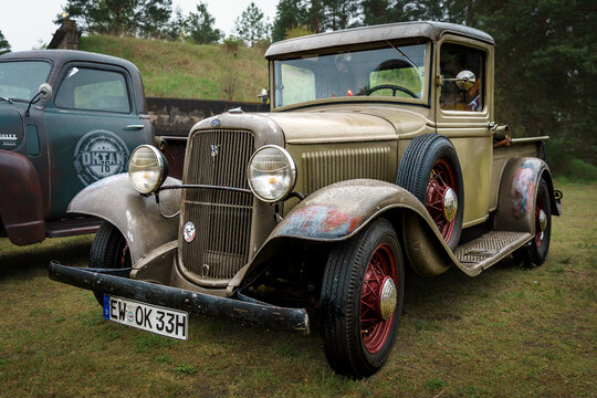 FINOWFURT, GERMANY - MAY 06, 2023: The pickup track Ford V8, 1933. Race festival 2023. Season opening.
