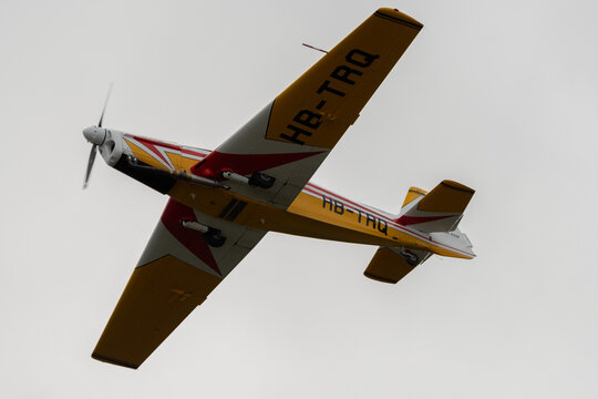 HB-TRQ Zlin 526 akrobat airplane over the rhine valley in Switzerland 20.5.2023