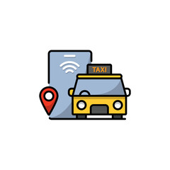taxi flat icon taxi app for app web logo banner poster icon - SVG File