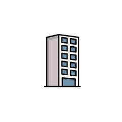 Buildings icon city, downtown flat icon for app web logo banner poster icon - SVG File