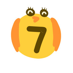 Cute number doodle. Number clipart.chicken number cartoon.point number.