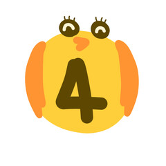 Cute number doodle. Number clipart.chicken number cartoon.point number.
