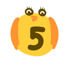 Cute number doodle. Number clipart.chicken number cartoon.point number.