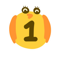 Cute number doodle. Number clipart.chicken number cartoon.point number.