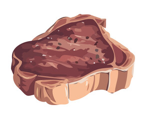 Freshly cooked pork steak, a gourmet meal