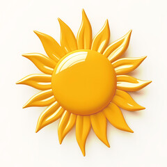 3d sun icon isolated on white background. Generative AI