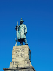 Monument of the Napoleonic Wars with an Austrian soldier (1809) in Tarvisio, Friuli-Venezia Giulia, Italy, Europe