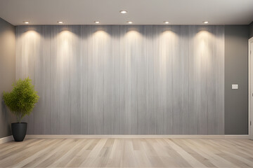 Fototapeta na wymiar Mockup wall in minimalist design, interior design Generative AI