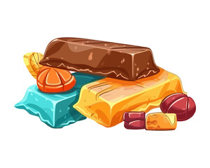 Cute candies stack, fresh and sweet