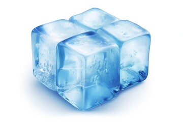 Obraz premium ice cubes isolated on white background. Generated by AI.