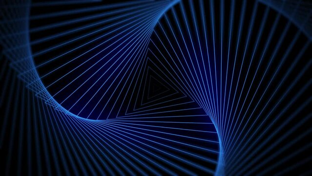 Triangle Blue Lines Moving To Viewer 4K Loop features abstract blue lines forming from a triangle cooking toward the viewer in a loop.